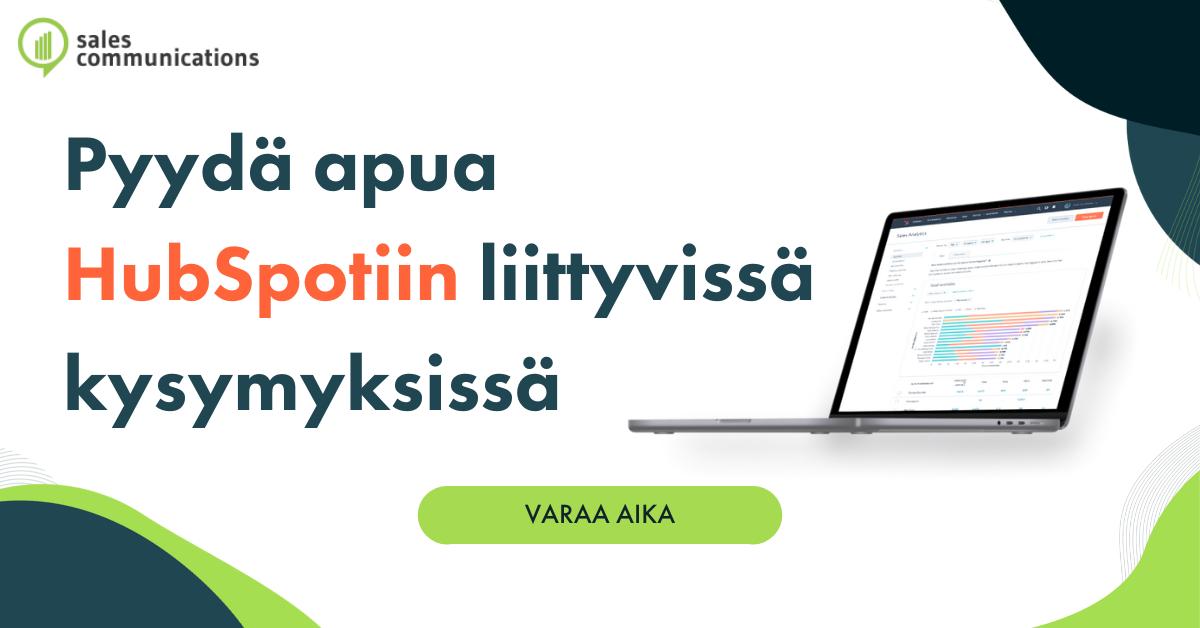 pyydä apua hubspotiin liittyvissä kysymyksissä