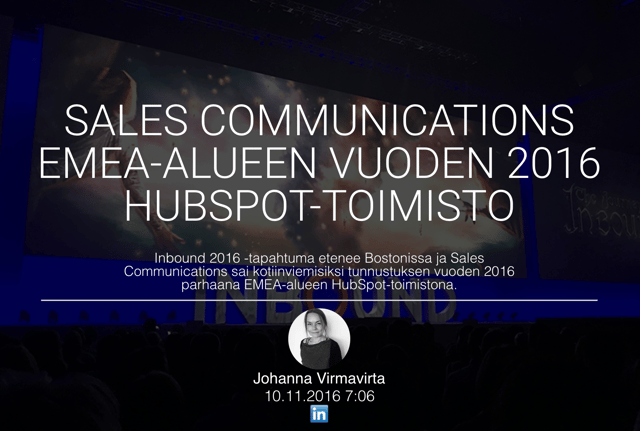 Sales-Communications-EMEA-alueen-vuoden-2016-hubspot-toimisto.