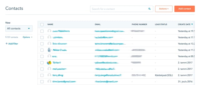 HubSpot CRM on ilmainen.