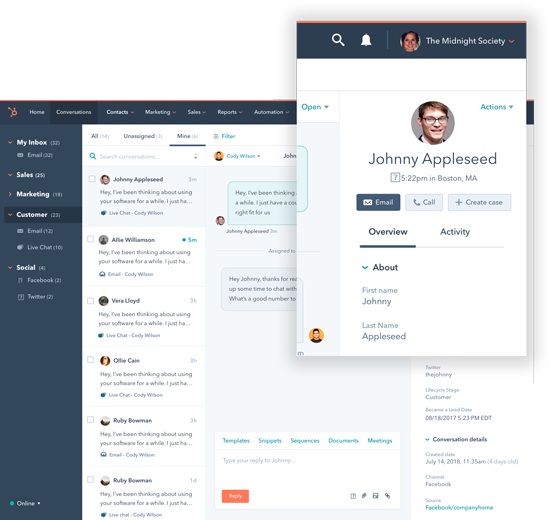 Hubspotin asiakaspalvelualusta: Customer hub