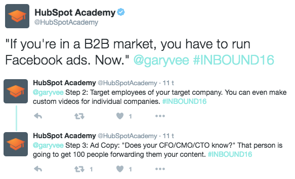 Tweet: Gary Vaynerchuk at Inbound 2016