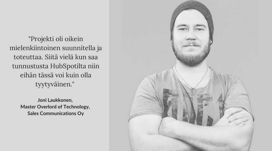 HubSpot Impact Awards, Joni Laukkonen