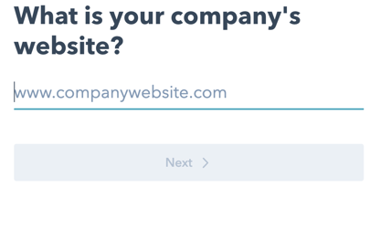 Mikä on yrityksesi verkkosivuosoite? (HubSpot-käyttäjätilin luontia)