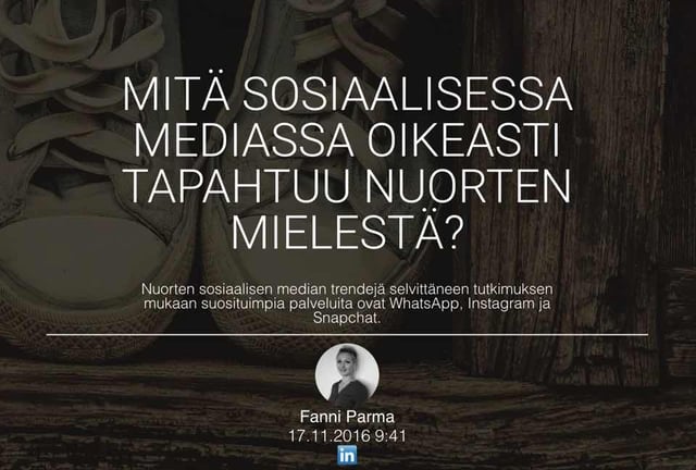 Mitä somessa oikeasti tapahtuu nuorten mielestä?