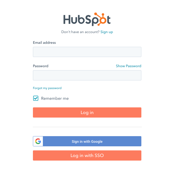 HubSpot login